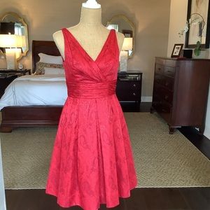 Theia V-Neck Formal Cocktail Dress